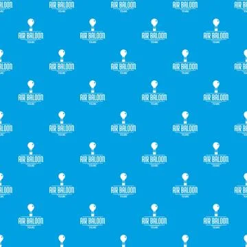 Travel air balloon pattern vector seamless blue Stock Illustration
