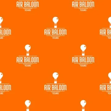 Travel air balloon pattern vector orange Stock Illustration