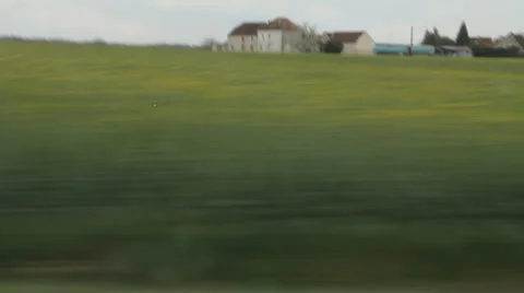 Travel along the green fields Stock Footage 4339085