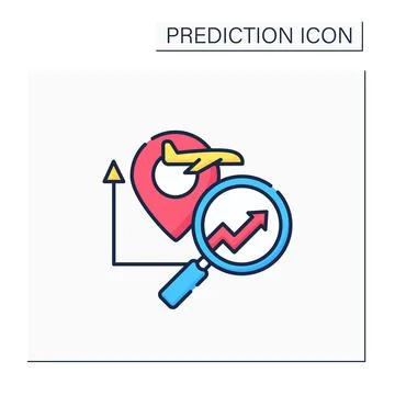 Travel analytics predictive analytics color icon Stock Illustration