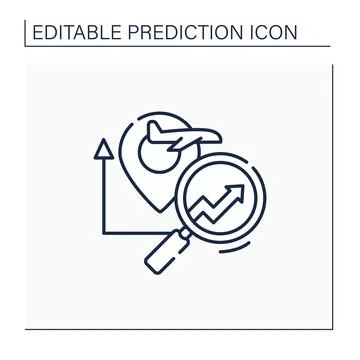 Travel analytics predictive analytics line icon Illustrazione stock