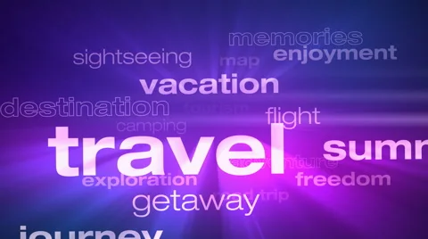 Travel and Vacation Words Loop Stock Footage 63867935
