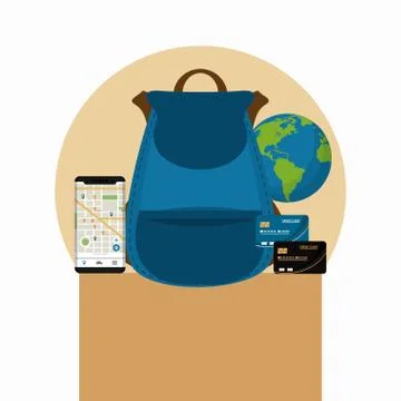 Travel and vacations elements Stock Illustration