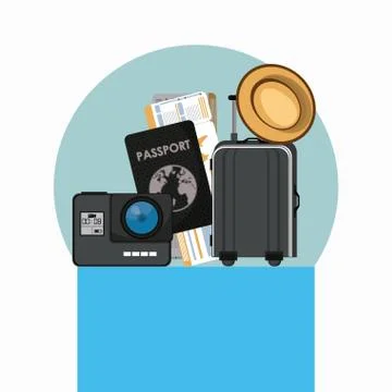 Travel and vacations elements Stock Illustration