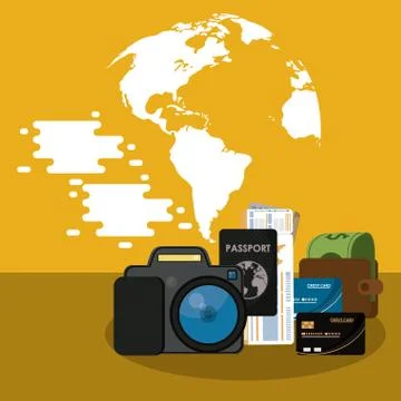 Travel and vacations elements Illustrazione stock