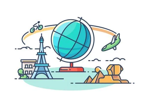 Travel around world Stock Illustration