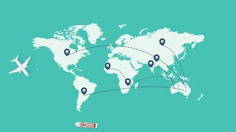 Travel From Australia To Different Countries Concept Stock Footage 280977548