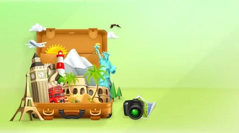 Travel background, vector illustration Illustrazione stock