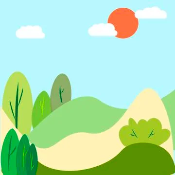 Travel background.Landscape summer trees.Increases conversion banner. Vector Stock Illustration