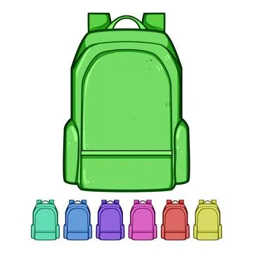 Travel backpack cartoon vector graphic Stock Illustration