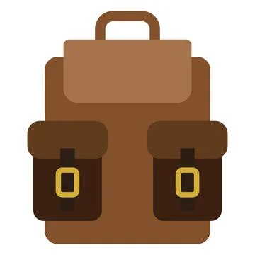 Travel backpack flat clipart vector illustration 스톡 일러스트