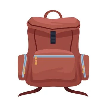 Travel backpack icon, flat design Illustrazione stock