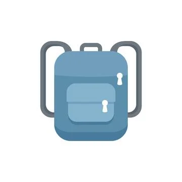 Travel backpack icon flat isolated vector 스톡 일러스트