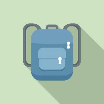 Travel backpack icon, flat style Stockillustratie