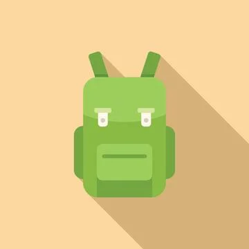Travel backpack icon flat vector. Safety protection イラスト素材
