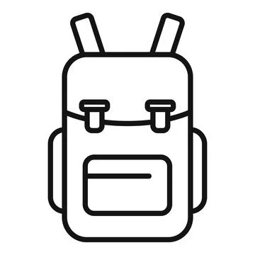 Travel backpack icon outline vector. Safety protection Stock Illustration