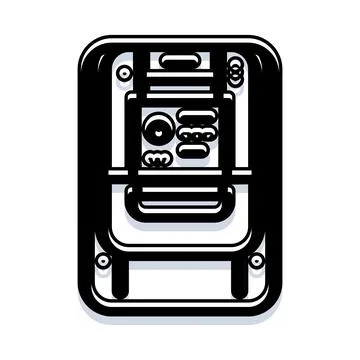 Travel backpack icon with personal items inside Stock Illustration