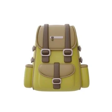 Travel backpack isolated on white background, Camping equipment, Summer camp  Stock Illustration