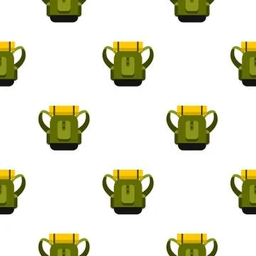 Travel backpack pattern flat 스톡 일러스트