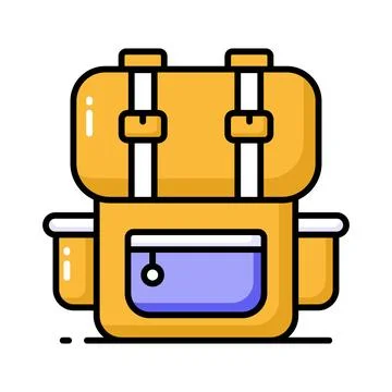 Travel backpack vector design, hiking bag icon easy to use in web, mobile and Illustrazione stock