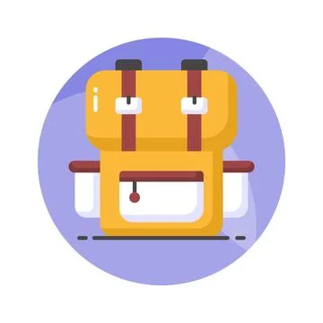 Travel backpack vector design, hiking bag icon easy to use in web, mobile and Illustrazione stock