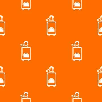Travel bag airport pattern vector orange Stock Illustration