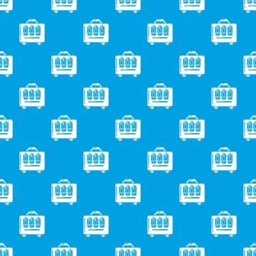 Travel bag design pattern vector seamless blue 스톡 일러스트