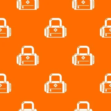Travel bag handle pattern vector orange Stock Illustration