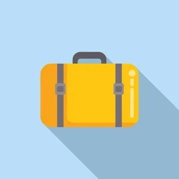 Travel bag icon flat vector. Indoor cabin Stock Illustration