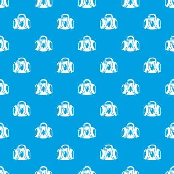 Travel bag pattern vector seamless blue Stock Illustration