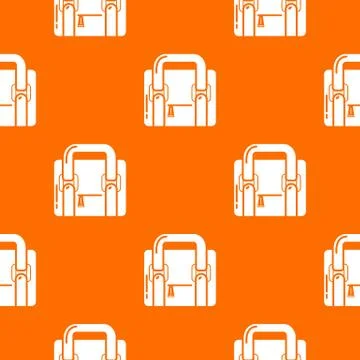 Travel bag retro pattern vector orange 스톡 일러스트