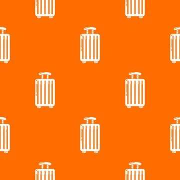 Travel bag trip pattern vector orange 스톡 일러스트