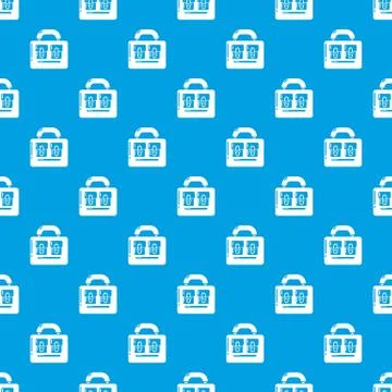 Travel bag vintage pattern vector seamless blue Illustrazione stock