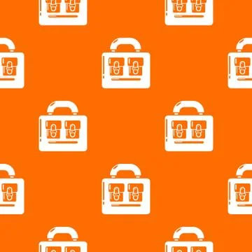 Travel bag vintage pattern vector orange 스톡 일러스트