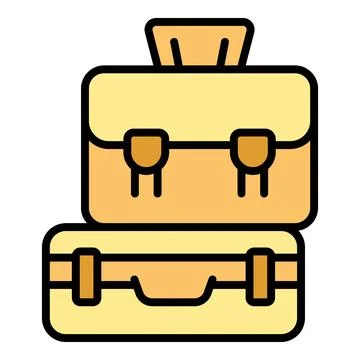 Travel baggage icon vector flat Stock Illustration
