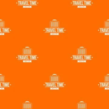 Travel bags pattern vector orange Stock Illustration