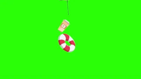 Travel beach objects animation graphic source elements chroma key Stock Footage 194311413