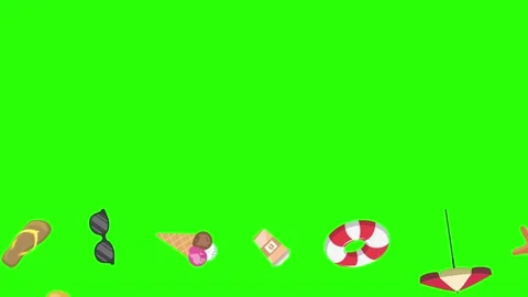 Travel beach objects animation graphic source elements chroma key Stock Footage 194311421