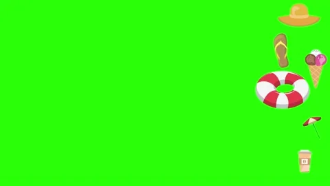 Travel beach objects animation graphic source elements chroma key Stock Footage 194311443