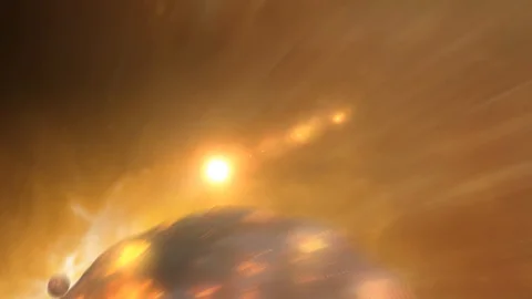 Travel between planets in space Stock Footage 115064885