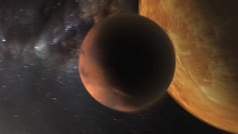 Travel between planets in space Stock Footage 115065163