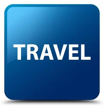 Travel blue square button Stock Illustration