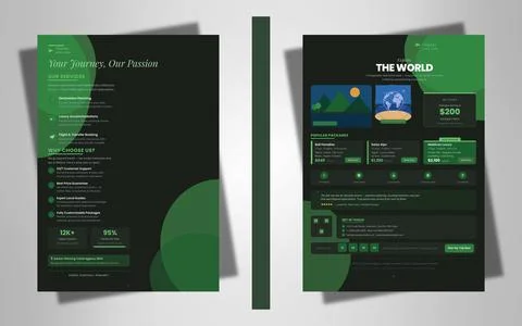 Travel Brochure Set Vector Vacation Destination Guide 스톡 일러스트