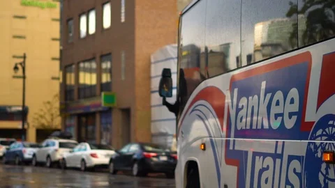 Travel Bus Close-Up Stock Footage 79427457