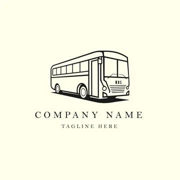 Travel bus icons,  vector emblems tour transport or public, transportation .. Stock Illustration