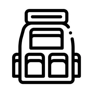 Travel Camping Backpack Icon Vector Outline Illustration 스톡 일러스트