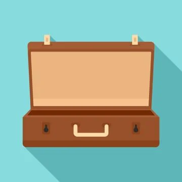 Travel case icon, flat style 스톡 일러스트