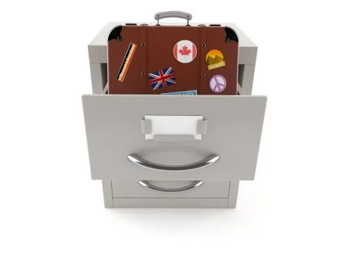 Travel case inside archive Stock Illustration