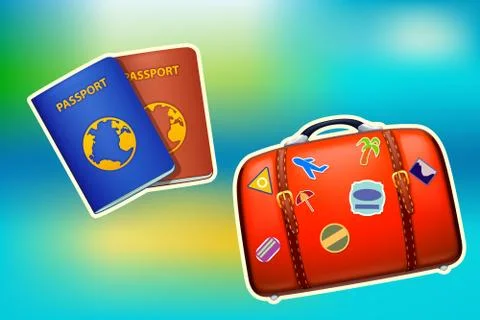 Travel case passport Stock Illustration