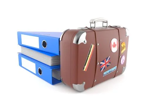 Travel case with ring binders Stock-Illustration